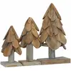 vidaXL Sapin de Noël avec support 3 pcs Marron Bois de teck solide