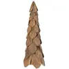 vidaXL Sapin de Noël avec support Marron 80 cm Bois de teck solide