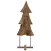 vidaXL Sapin de Noël avec support Marron 90 cm Bois de teck solide
