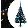 vidaXL Sapin de Noël artificiel pré-éclairé Noir 120 cm PVC