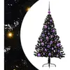 vidaXL Sapin de Noël artificiel pré-éclairé Noir 120 cm PVC