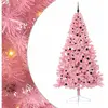 vidaXL Sapin de Noël artificiel pré-éclairé Rose 240 cm PVC