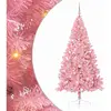 vidaXL Sapin de Noël artificiel pré-éclairé Rose 240 cm PVC