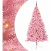 vidaXL Sapin de Noël artificiel pré-éclairé Rose 240 cm PVC