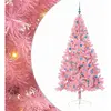 vidaXL Sapin de Noël artificiel pré-éclairé Rose 240 cm PVC