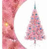 vidaXL Sapin de Noël artificiel pré-éclairé Rose 150 cm PVC