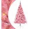 vidaXL Sapin de Noël artificiel pré-éclairé Rose 150 cm PVC