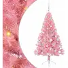 vidaXL Sapin de Noël artificiel pré-éclairé Rose 150 cm PVC