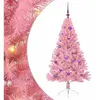vidaXL Sapin de Noël artificiel pré-éclairé Rose 150 cm PVC