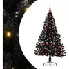 vidaXL Sapin de Noël artificiel pré-éclairé Noir 120 cm PVC