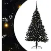 vidaXL Sapin de Noël artificiel pré-éclairé Noir 120 cm PVC