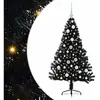 vidaXL Sapin de Noël artificiel pré-éclairé Noir 120 cm PVC