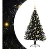vidaXL Sapin de Noël artificiel pré-éclairé Noir 120 cm PVC