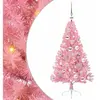 vidaXL Sapin de Noël artificiel pré-éclairé Rose 120 cm PVC