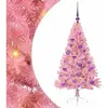 vidaXL Sapin de Noël artificiel pré-éclairé Rose 120 cm PVC