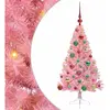 vidaXL Sapin de Noël artificiel pré-éclairé Rose 120 cm PVC