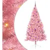 vidaXL Sapin de Noël artificiel pré-éclairé Rose 210 cm PVC