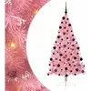 vidaXL Sapin de Noël artificiel pré-éclairé Rose 210 cm PVC