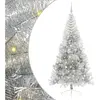vidaXL Sapin de Noël artificiel pré-éclairé Argent 210 cm PET