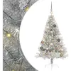 vidaXL Sapin de Noël artificiel pré-éclairé Argent 120 cm PET