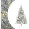 vidaXL Sapin de Noël artificiel pré-éclairé Argent 120 cm PET