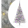 vidaXL Sapin de Noël artificiel pré-éclairé Argent 120 cm PET