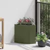 vidaXL Vidaxl Jardinière D'angle Vert Olive 30 X 30 X 35 Cm Acier