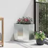 vidaXL Vidaxl Jardinière D'angle Argent 30 X 30 X 35 Cm Acier Galvanis...