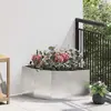 vidaXL Vidaxl Jardinière D'angle Argent 60 X 60 X 35 Cm Acier Inoxydab...