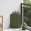 vidaXL Vidaxl Jardinière D'angle Vert Olive 30 X 30 X 50 Cm Acier