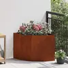 vidaXL Vidaxl Jardinière D'angle Rouillé 60 X 60 X 50 Cm