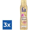 Fa Oriental Moments Deodorant Spray 150ml - Voordeelverpakking 3 stuks