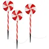 ECD Germany Set de 3 LED Lollipop Decoration de Noël 60 LED 3m 8 Modes...