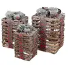 Set van 3 LED kerstcadeauboxen in warm wit rotan met timer en kunstsne...