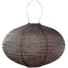Lanterne Solaire Oval 40 Cm Paisley - Taupe