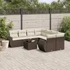 vidaXL - 9-delige - Loungeset - met - kussens - poly - rattan - bruin