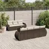 vidaXL - 8-delige - Loungeset - met - kussens - poly - rattan - bruin