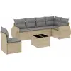 vidaXL Salon de jardin avec coussins 7 pcs beige résine tressée