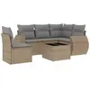 vidaXL Salon de jardin avec coussins 6 pcs beige résine tressée