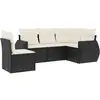 vidaXL Salon de jardin 5 pcs avec coussins noir résine tressée