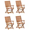 vidaXL Chaises pliables de jardin lot de 4 bois massif d'acacia