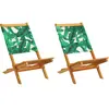 vidaXL Chaises de jardin pliantes lot de 8 vert tissu et bois massif