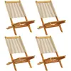 vidaXL Chaises de jardin pliantes lot de 4 beige bois d'acacia massif