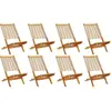 vidaXL Chaises de jardin pliantes lot de 8 beige bois d'acacia massif