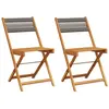 vidaXL Chaises pliables de jardin 4 pcs gris bois d'acacia massif