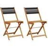 vidaXL Chaises de jardin pliantes lot de 4 noir bois d'acacia massif