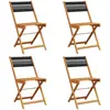 vidaXL Chaises de jardin pliantes lot de 6 noir bois d'acacia massif