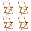 vidaXL Chaises de jardin pliantes lot de 4 tissu et bois massif