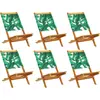 vidaXL Chaises de jardin pliantes lot de 6 vert tissu et bois massif