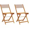 vidaXL Chaises de jardin pliantes lot de 4 taupe tissu et bois massif